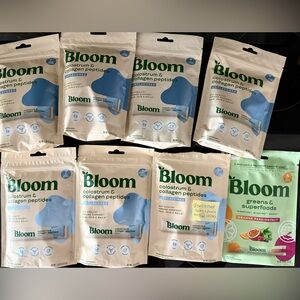 7- Bloom colostrum & collagen peptide’s Unflavored, 1 Bloom greens & superfoods